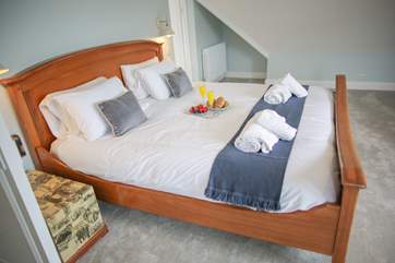 The super-king in the master bedroom.