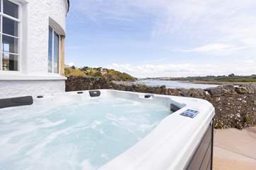 Why not sit back take in the view and enjoy the wonderful hot tub.