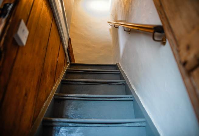 The stairs up to the first floor are steep but benefit from a handrail with a door that can be shut on the ground level.