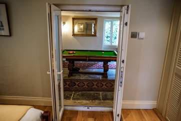 The view from the bedrooms towards the snooker room. Please note the floor is not level.