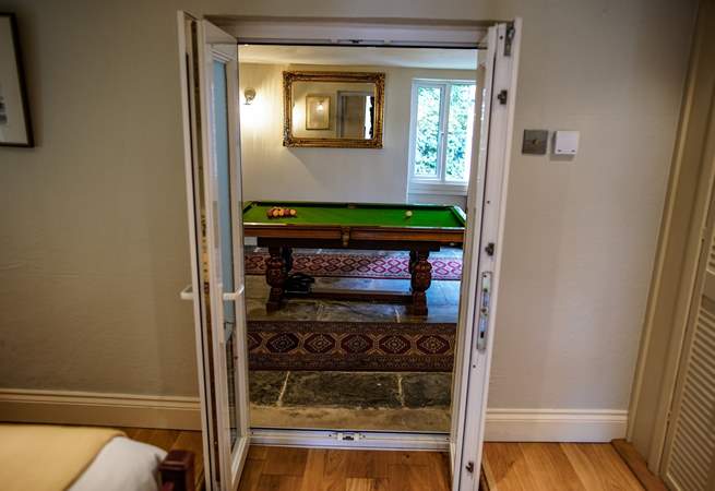 The view from the bedrooms towards the snooker room. Please note the floor is not level. 