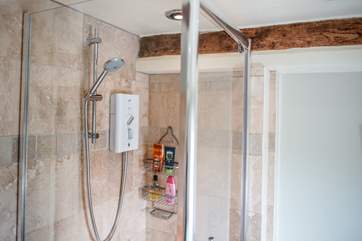The electric shower in the main bathroom.