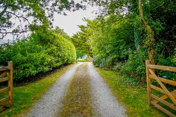 The track down from the main road passes the neighbour's house and onto Lower St Winnolls.