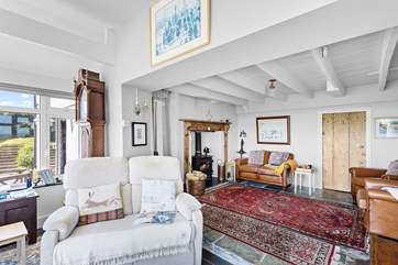 The sitting room is full of charm and character.