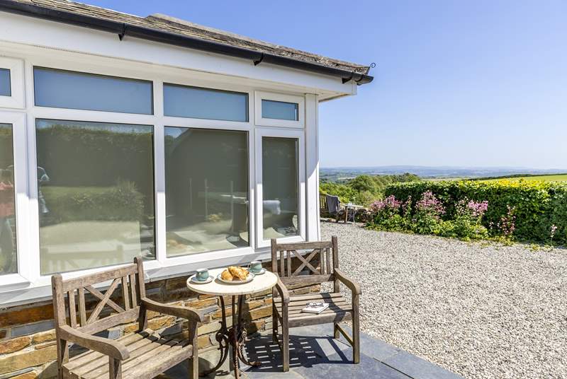 From the patio doors off the kitchen, you can enjoy the uninterrupted views and the peace and quiet of the countryside. 
