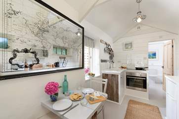 The kitchen area is very well-equipped.