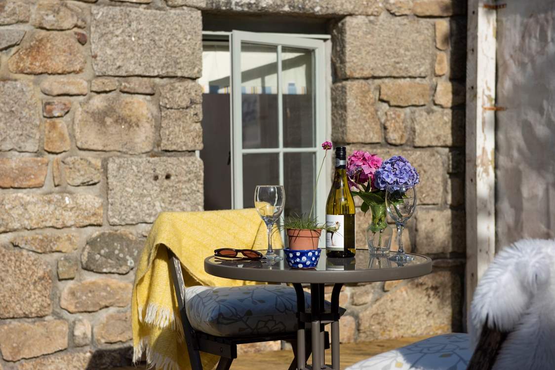 Enjoy a glass of wine on the south-facing terrace.