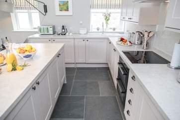 The kitchen area.