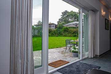 The patio doors open on to the enclosed garden and patio area with the paddock and stables being fenced off to the top of the main garden area.
This is part of the cottage and will be for your exclusive use.