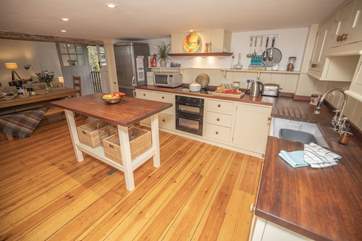 The kitchen area has a slighly lower ceiling but plenty of clearance for those taller members of the family.