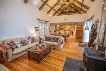 The open plan living area benefits from two stable-doors that can be opened to let a breeze blow through on those hot summer days.