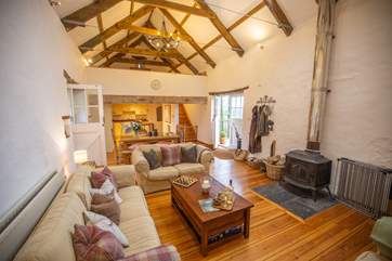 The wood-burner also has a fireguard should you need to zone this area off.