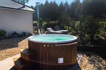 The wood fired hot tub makes for a wonderful treat.