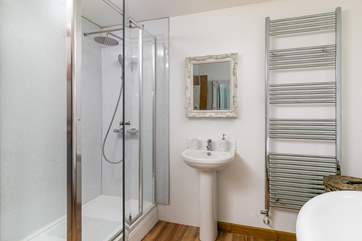 The large shower in the en suite bathroom.