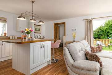 The cottage is light and airy.