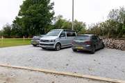 There is plenty of parking, this is shared by Cuddle Cabin which is also on the same site.