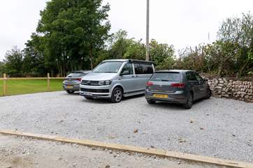 There is plenty of parking, this is shared by Cuddle Cabin which is also on the same site.