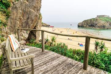 The lower terrace is an ideal spot to watch the world go by.