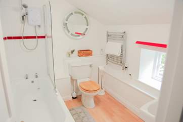The family bathroom is located on the first floor.