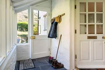 The entrance porch is the ideal place to store all that extra holiday gear.