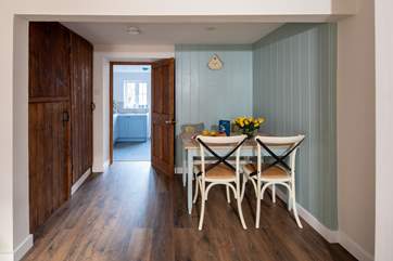 Enjoy family meals and admire the original, restored wood.