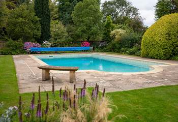 Find a sunny spot and have a dip in the pool which is open from May - September.