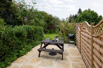 Your patio area is private and tucked away at the back of the cottage.