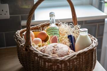 A welcome hamper full of local goodies awaits you.