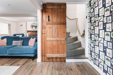 The characterful staircase is a traditional Dorset winder which is quite steep and narrow but there is a rope handrail all the way up.