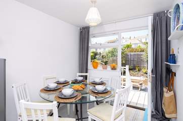 There is a small dining-area in the kitchen.
