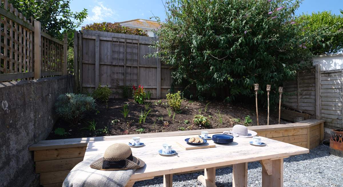 There are three choices for al fresco dining, the rear terrace gets the evening sun.