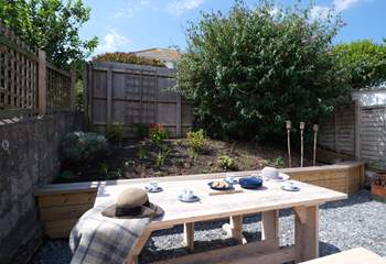 There are three choices for al fresco dining, the rear terrace gets the evening sun.