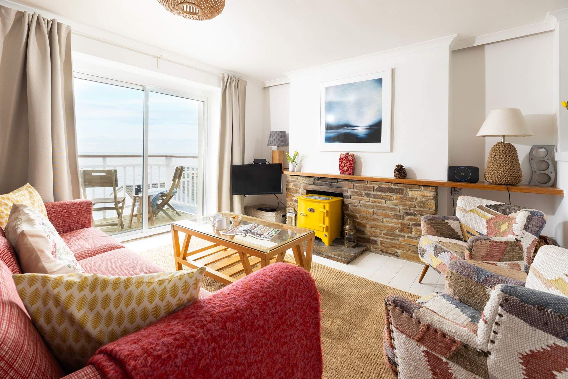 There is plenty of seating to look out on the beautiful view.