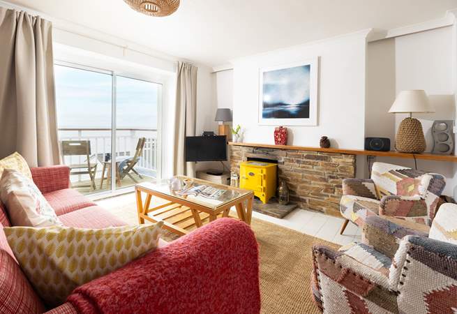 There is plenty of seating to look out on the beautiful view.