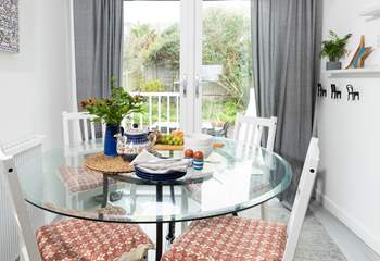 There is a small dining-area in the kitchen.