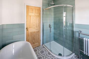 The family bathroom also offers this glorious shower.