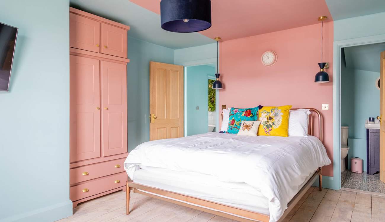 Bedroom 1 is home to this fabulous king-size bed with en suite shower-room.