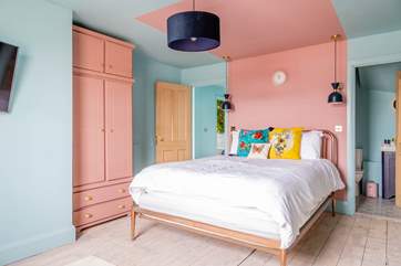 Bedroom one is home to this fabulous king-size bed with en suite shower-room.