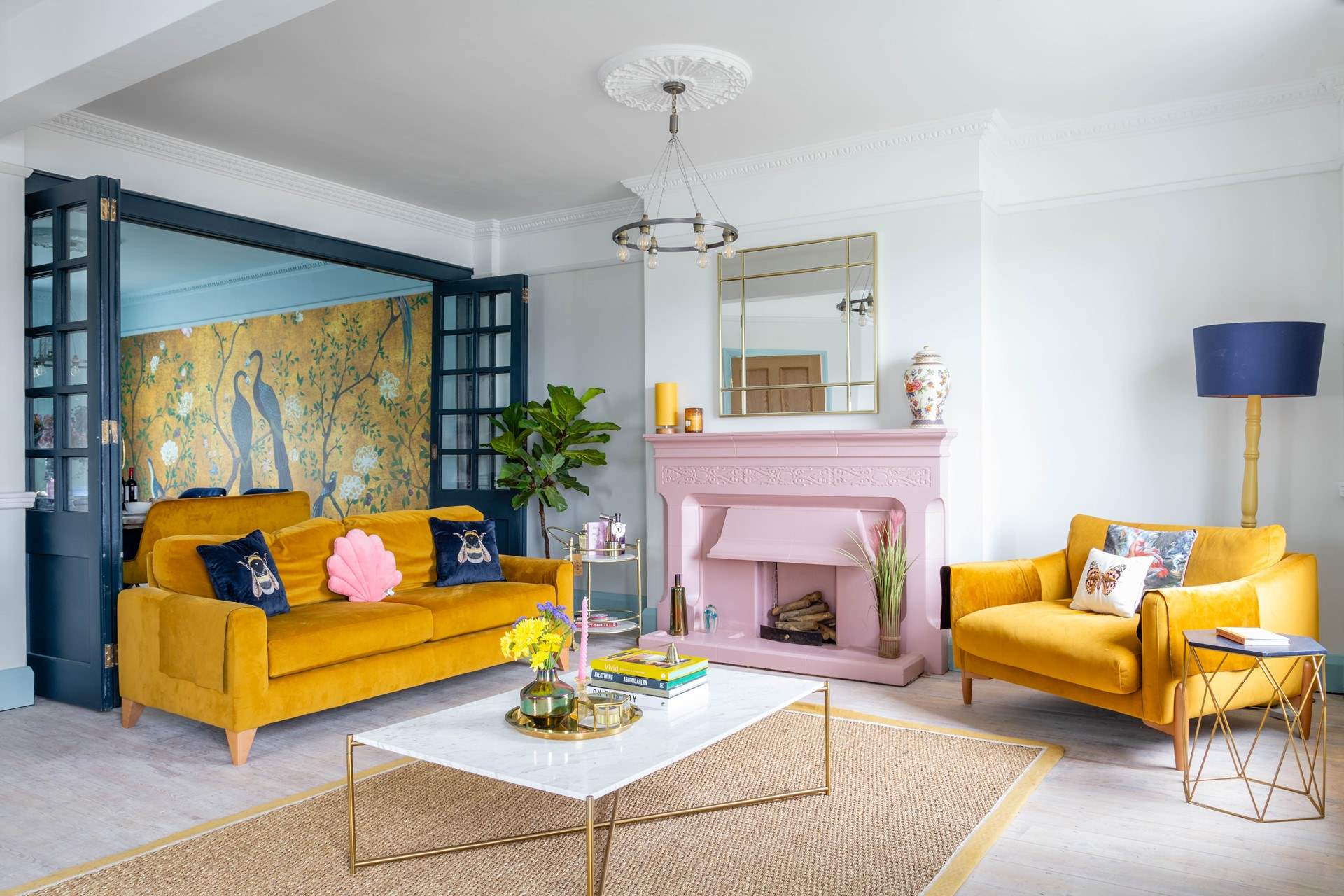 The sitting-room connects nicely through to the dining-room.