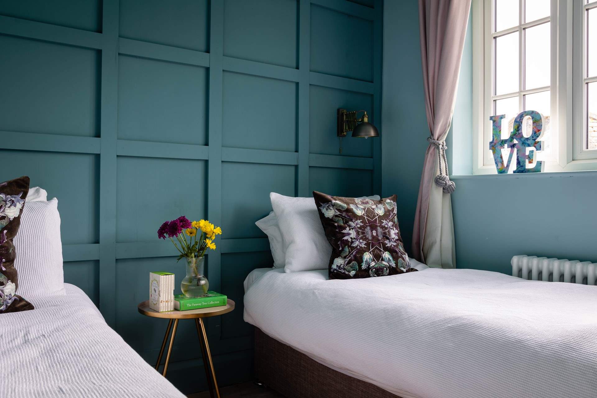 Bedroom 4 is home to a 'zip and link' super-king size bed, which transforms into these fabulous single beds.