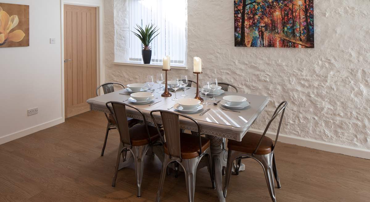 Serving up a feast and dining together at this lovely table is a must.