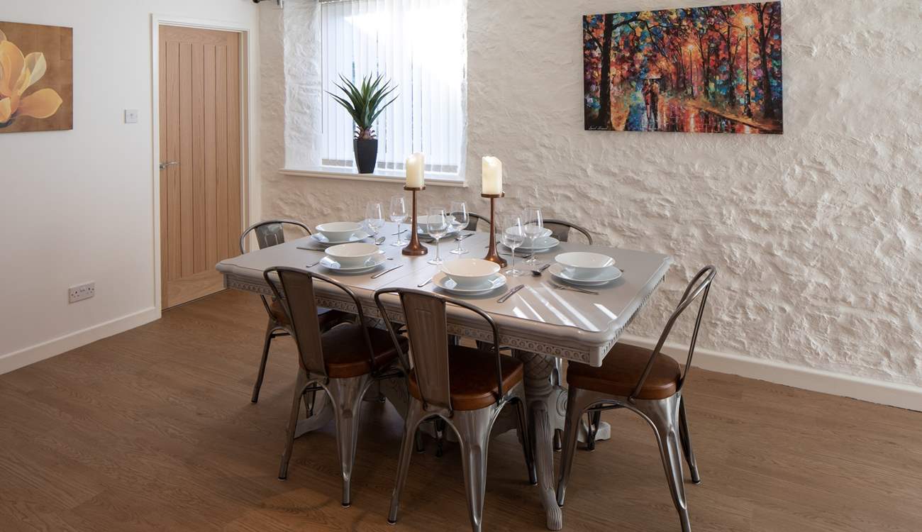 Serving up a feast and dining together at this lovely table is a must.