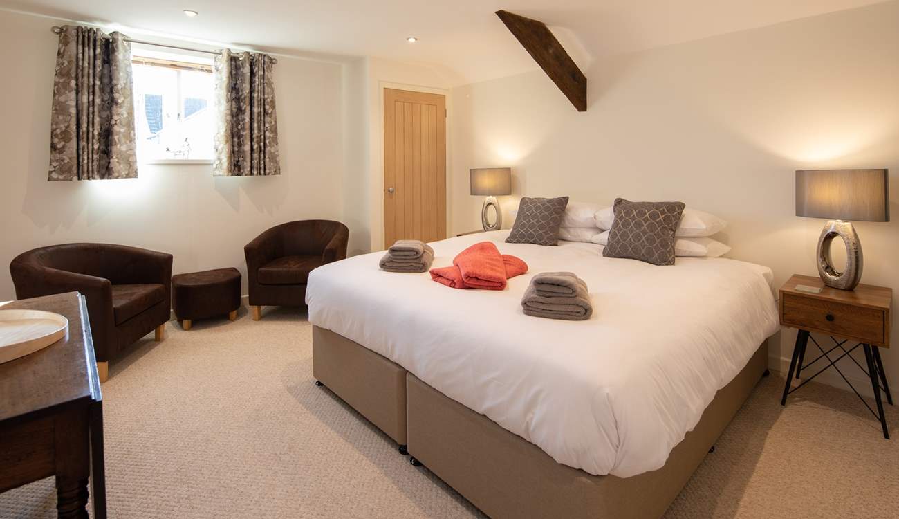 Bedroom 1 is home to this fabulous super-king size bed (which can also be made into single beds).