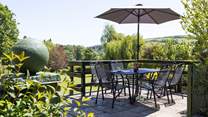 One of the beautiful patio areas. Perfect for enjoying a moment of peace and quiet with a good book. 
