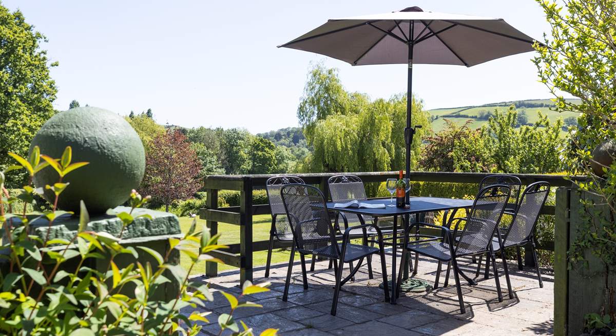 One of the beautiful patio areas. Perfect for enjoying a moment of peace and quiet with a good book. 