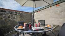 Enjoy your morning breakfast in the sunshine.