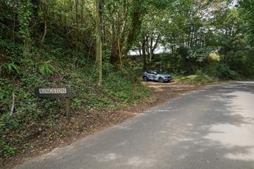 The access to Kingston Barns is along an unmade track...