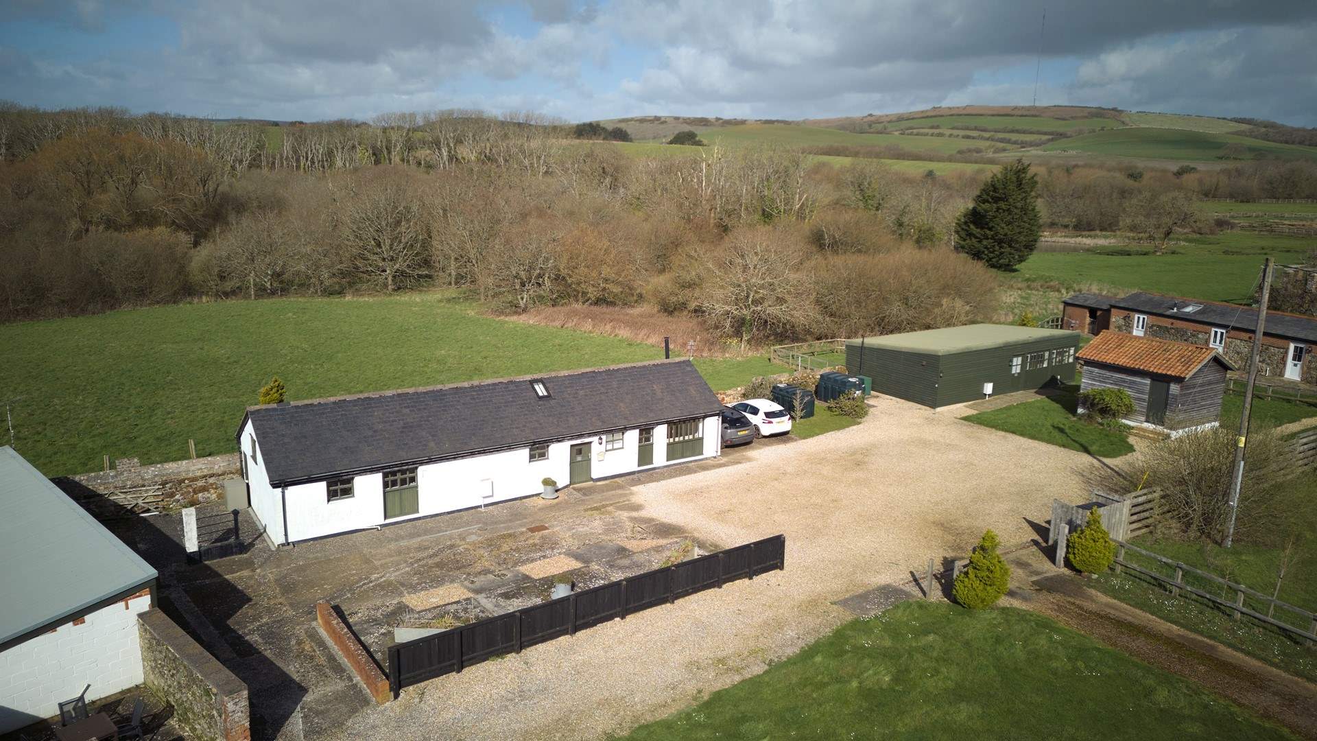 The four closely positioned barns create a perfect setting for group holidays and gatherings.