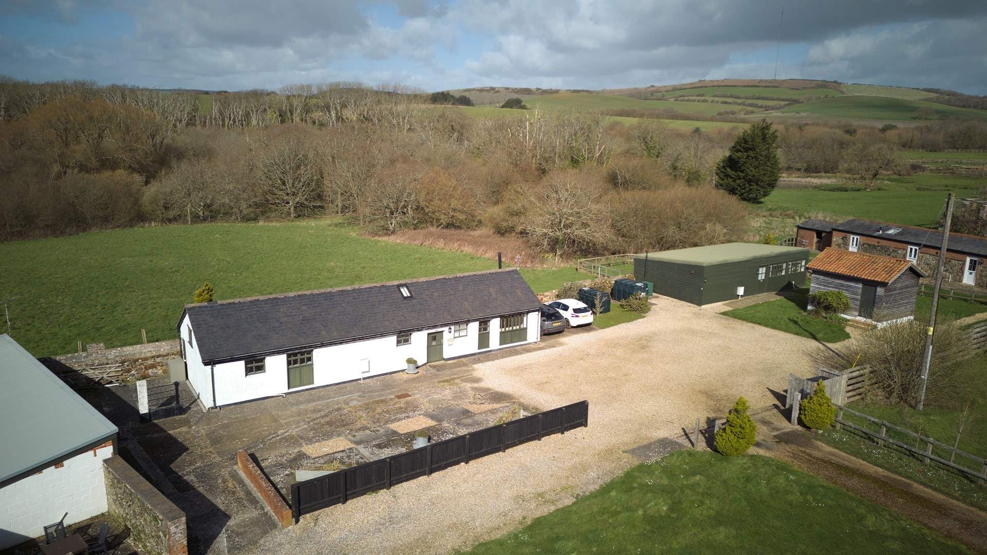 The four closely positioned barns create a perfect setting for group holidays and gatherings.