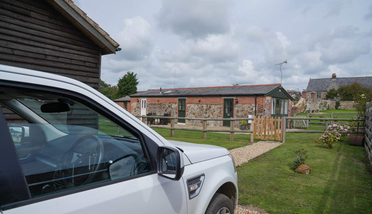 There is private parking for two cars.